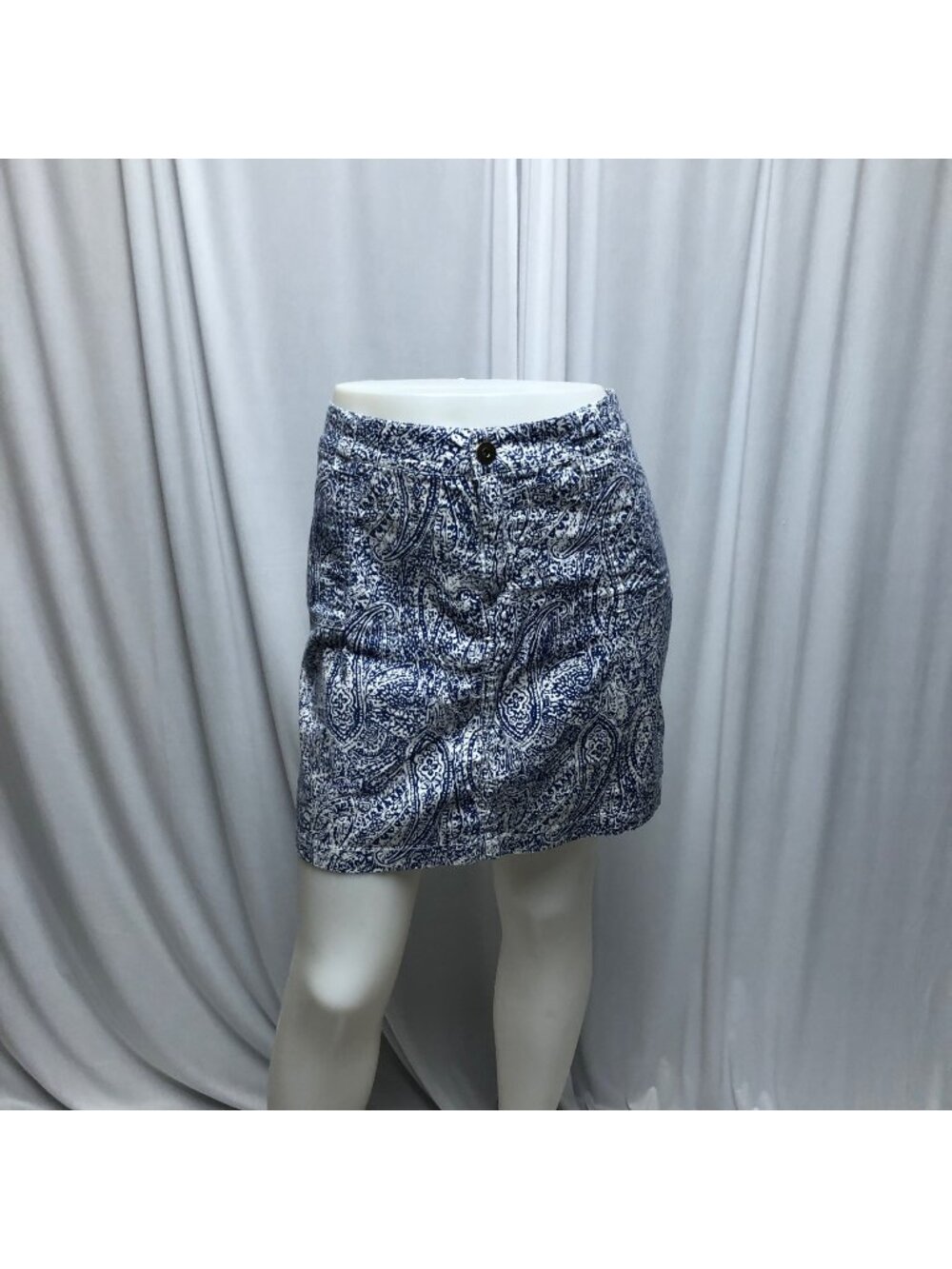 Baccini Skirt Womens Size 14 Blue White Paisley Pockets Mini Boho Y2K Travel